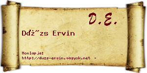 Dúzs Ervin névjegykártya